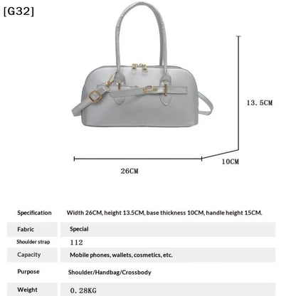 Women's Fashionable Handbag Retro Style Crossbody Bag For Commuting Soft PU Shoulder Bag[G32]