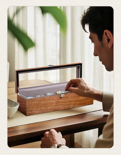Wooden Watch Box Mens Watch Case Storage Box Travel Luxury Watches Organizer Display Collection Portable Storage Boxes Men Gift