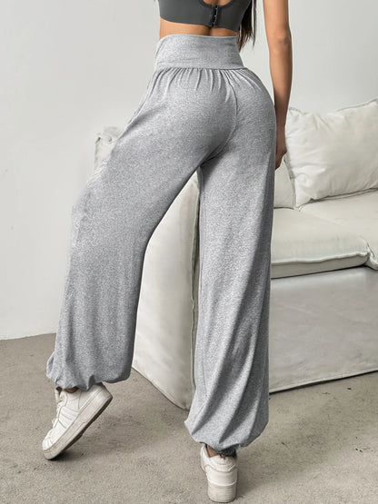 Women's High Waist Lantern Pants – Cuffed Loose Fit Dance & Gym Leggings