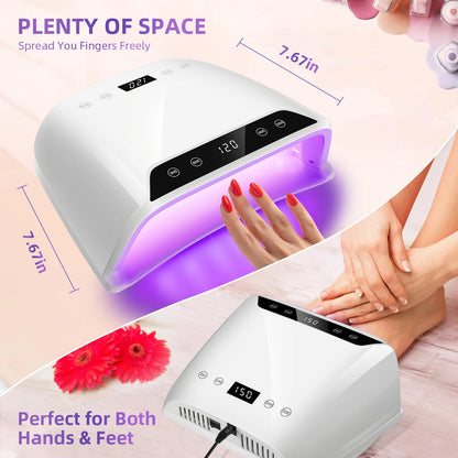 72LEDS Nail Drying Lamp For Nails Gel Polish With 4 Timer Setting HD Display Screen Auto Sensor Professional Nail Drying Machine