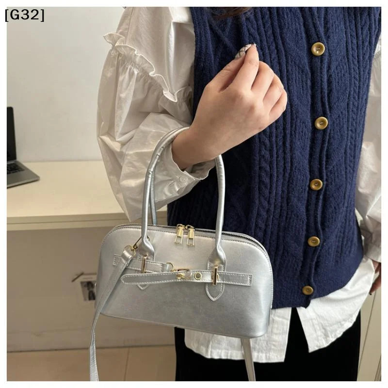 Women's Fashionable Handbag Retro Style Crossbody Bag For Commuting Soft PU Shoulder Bag[G32]