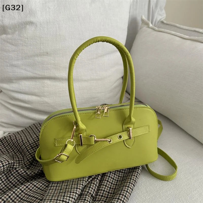 Women's Fashionable Handbag Retro Style Crossbody Bag For Commuting Soft PU Shoulder Bag[G32]