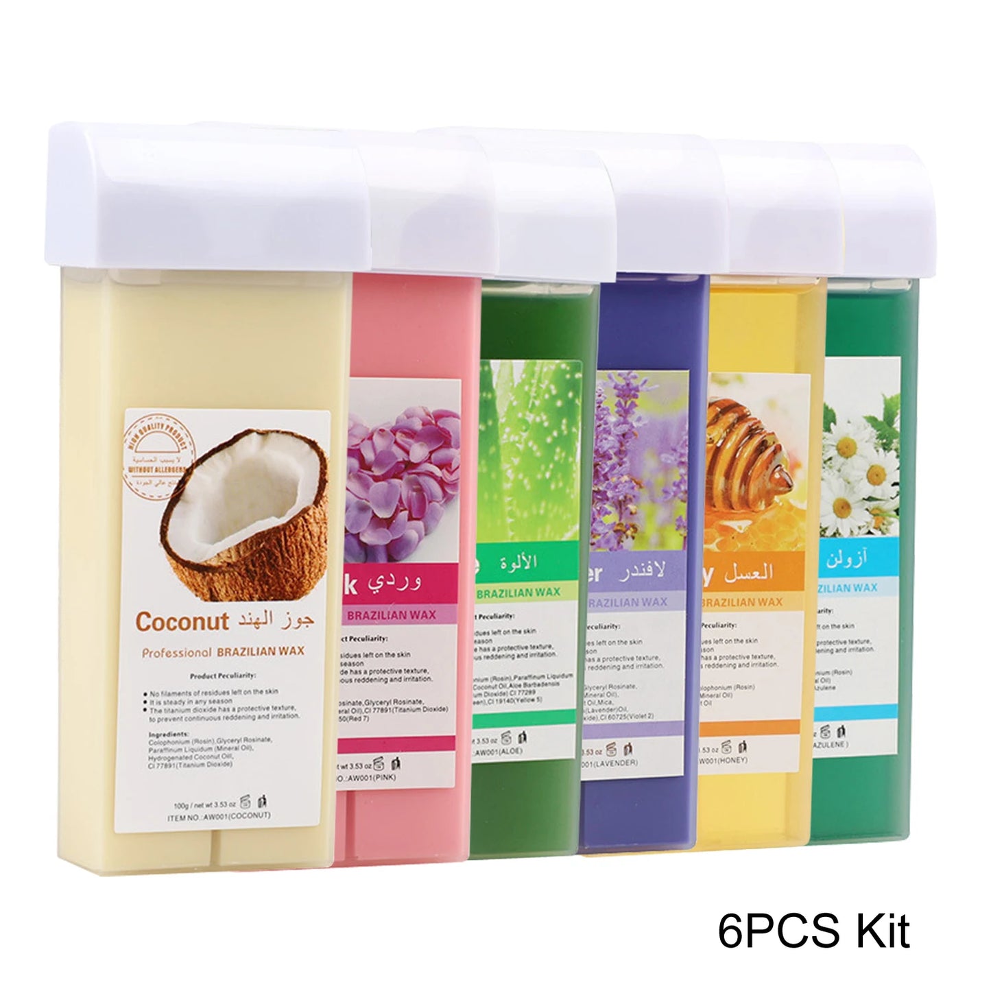 Rose Wax Roll-On Refills-Painless Hair Removal Cartridge for Bikini/Body, Hypoallergenic & 100% Natural Formula,Hair Removal Kit
