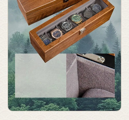 Wooden Watch Box Mens Watch Case Storage Box Travel Luxury Watches Organizer Display Collection Portable Storage Boxes Men Gift
