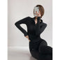 Women's Quick-Dry Yoga Jacket – Long Sleeve Slim Fit Zip Running Coat