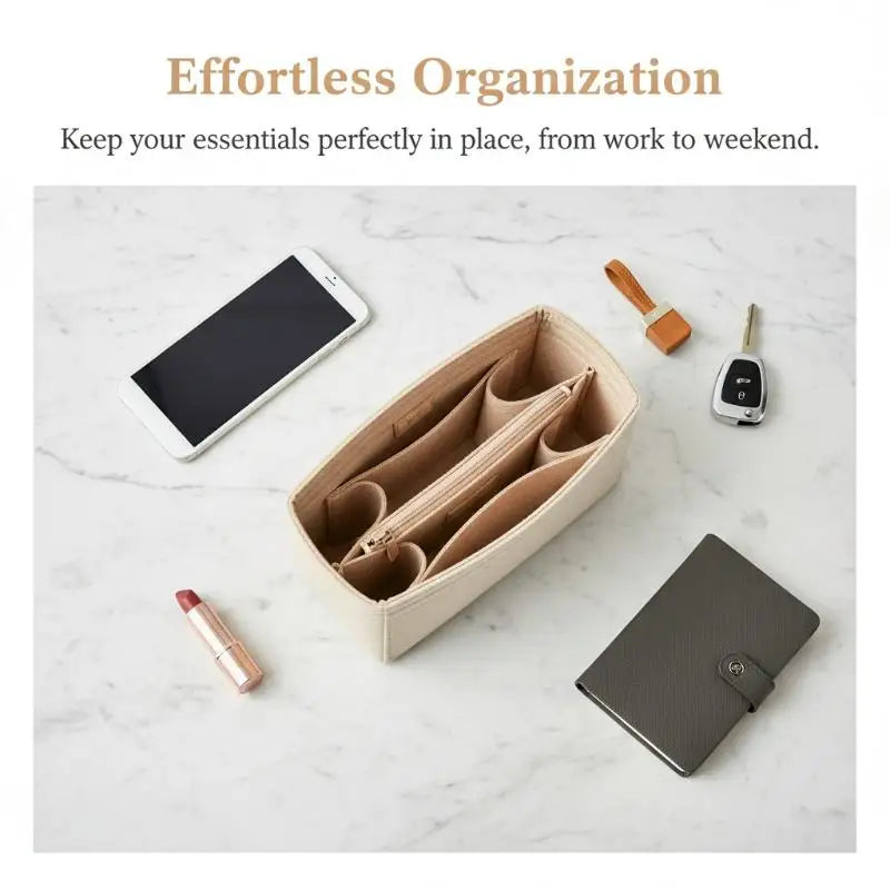 1PC Felt Insert Bag Organizer Makeup Organizers Liner Perfect for Brand Women's Handbags For And Cosmetic Bags