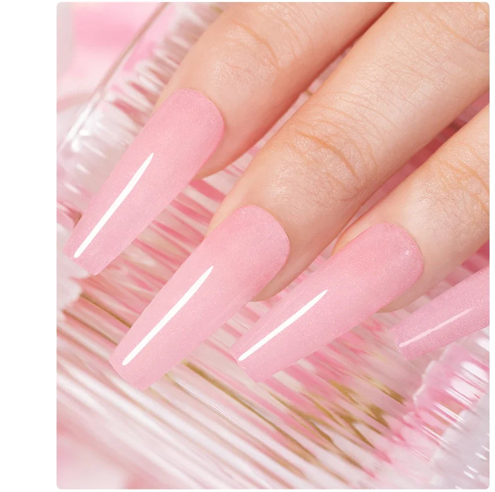 30ML Glitter Poly Nail Gel Hema Free Pink Glitter Acrylic Gel Finger Extension Nail Gel Semi-Permanent Nail Varnish For Manicure