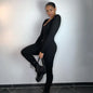 Women's Bodycon Jumpsuit – Long Sleeve Slim Fit Romper