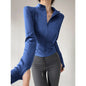 Women's Quick-Dry Yoga Jacket – Long Sleeve Slim Fit Zip Running Coat