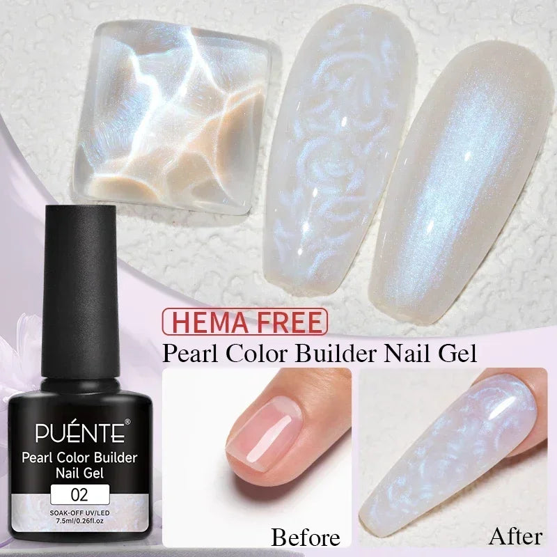 30ML Glitter Poly Nail Gel Hema Free Pink Glitter Acrylic Gel Finger Extension Nail Gel Semi-Permanent Nail Varnish For Manicure