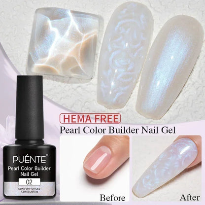 30ML Glitter Poly Nail Gel Hema Free Pink Glitter Acrylic Gel Finger Extension Nail Gel Semi-Permanent Nail Varnish For Manicure