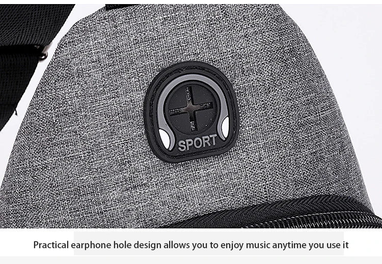 Travel Men's Handbags Multifunctional USB Chest Bag Designer Messenger Crossbody Bags Water-Proof Shoulder Bag Sports Back Pack