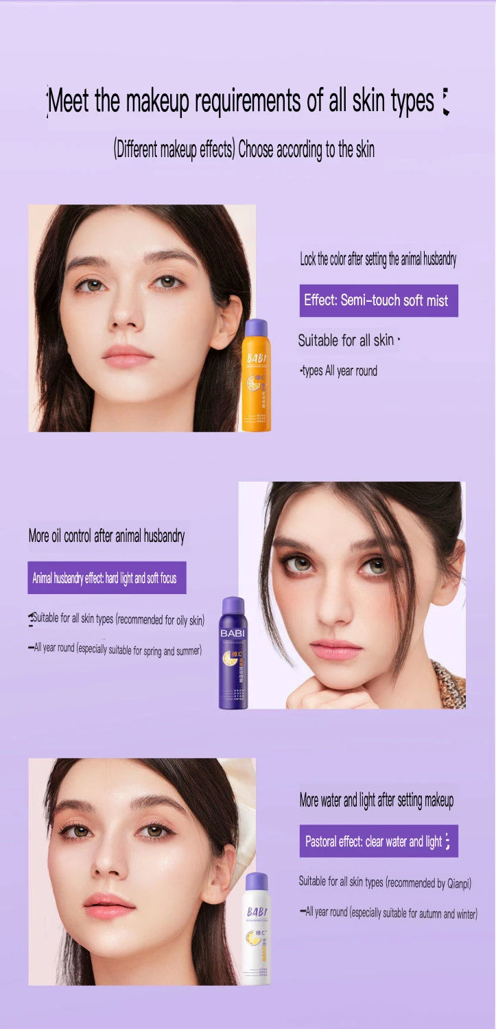 BABI Setting Spray For Oil Control, Vitamin C Long-lasting Setting Spray For Water Resistance And No Makeup Fading
