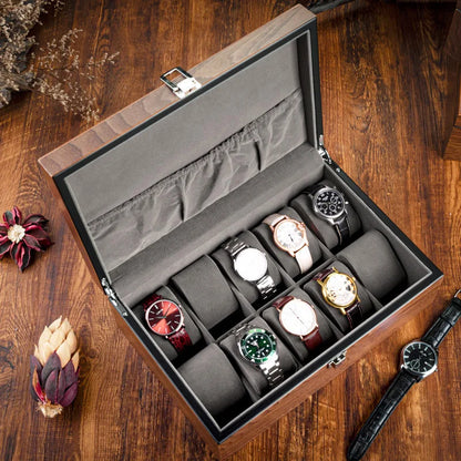 Wooden Watch Box Mens Watch Case Storage Box Travel Luxury Watches Organizer Display Collection Portable Storage Boxes Men Gift