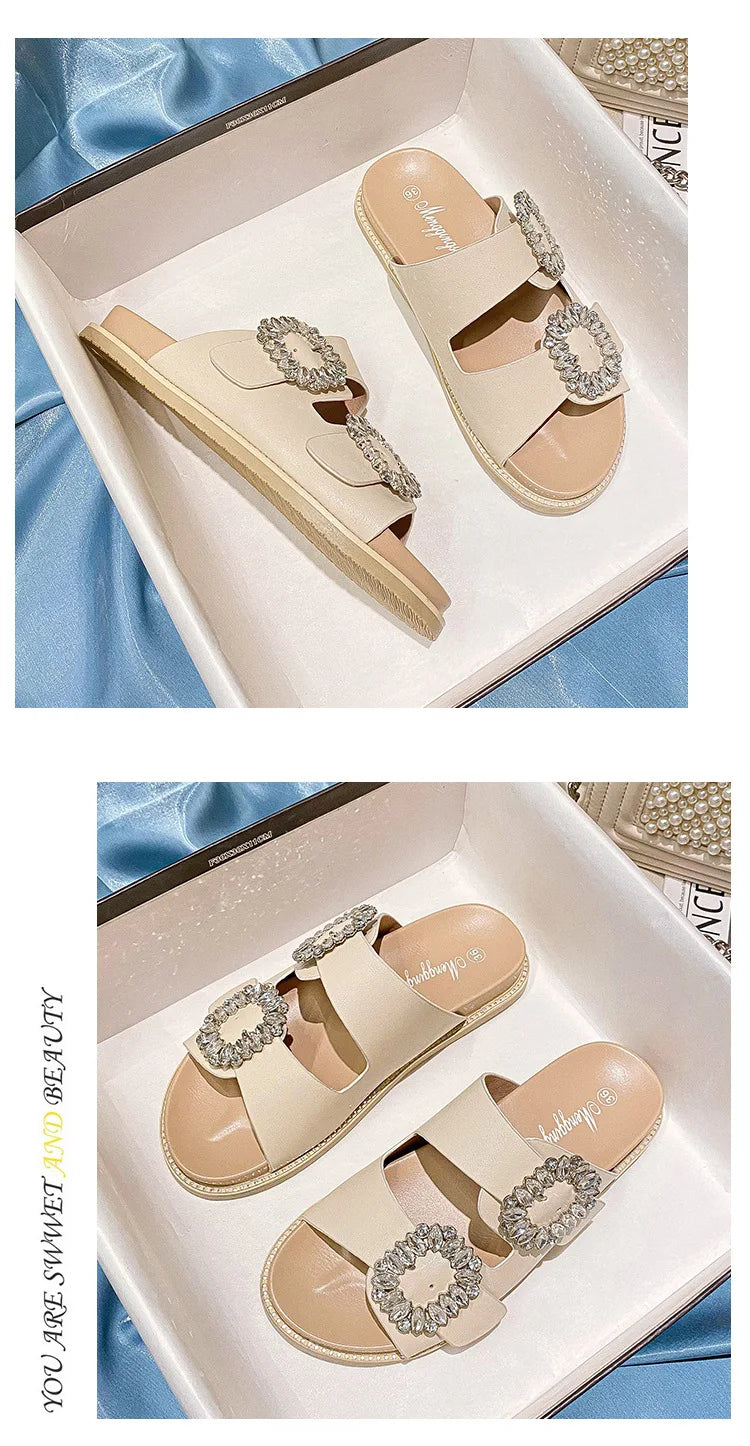 2026 Brand Rhinestone Buckle Sandals