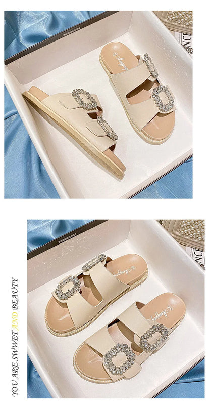 2026 Brand Rhinestone Buckle Sandals