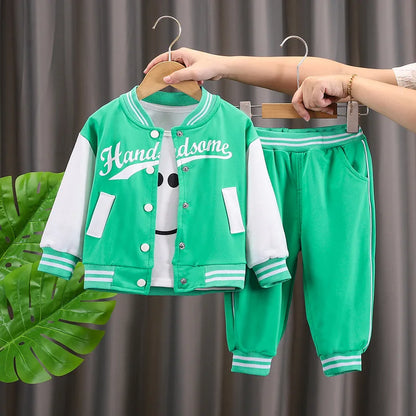 Baby Boys Girls Clothes stamp Cotton T-Shirt Pants 2Pcs/sets