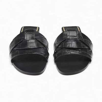 Sandálias femininas de dedo aberto, chinelos de verão ao ar livre, casuais, respiráveis, planas, em forma de T, macias, confortáveis, sapatos de salto, na moda