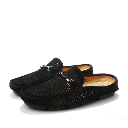 Fashion Men Leather Slippers Outdoor