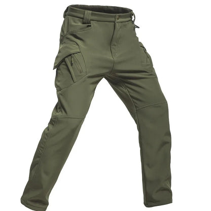 Men's Fleece Lined Winter Warm Tactical Pants Waterproof Hiking Casual Thermal Work Cargo Pants Insulated Skiing Outdoor Sports