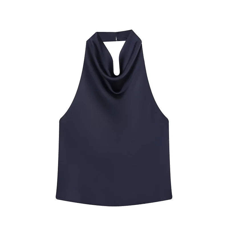 Styledora Satin Halter Top