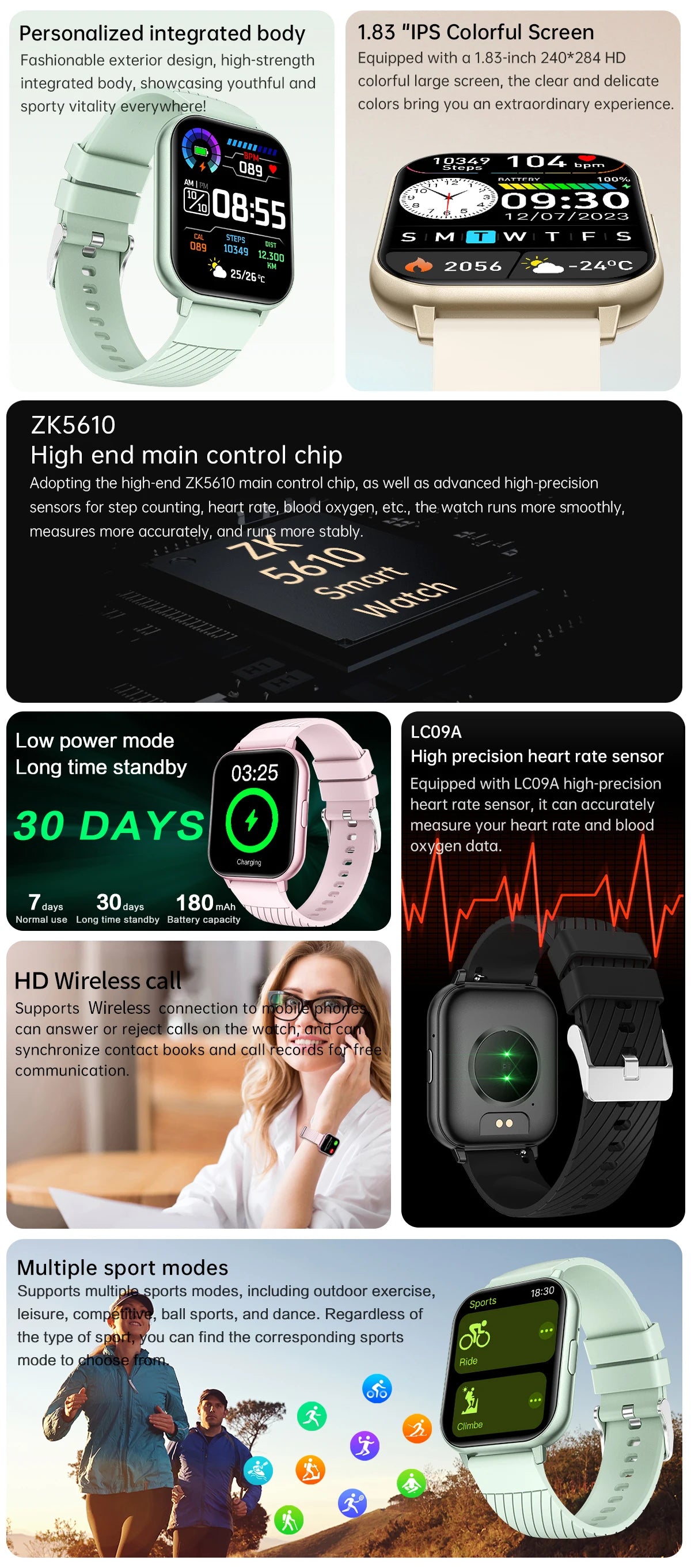 LIGE New Bluetooth Call Smart Watches Women Wrist Watch Sports Fitness Watches IP67 Waterproof Smartwatch For iPhone Android iOS