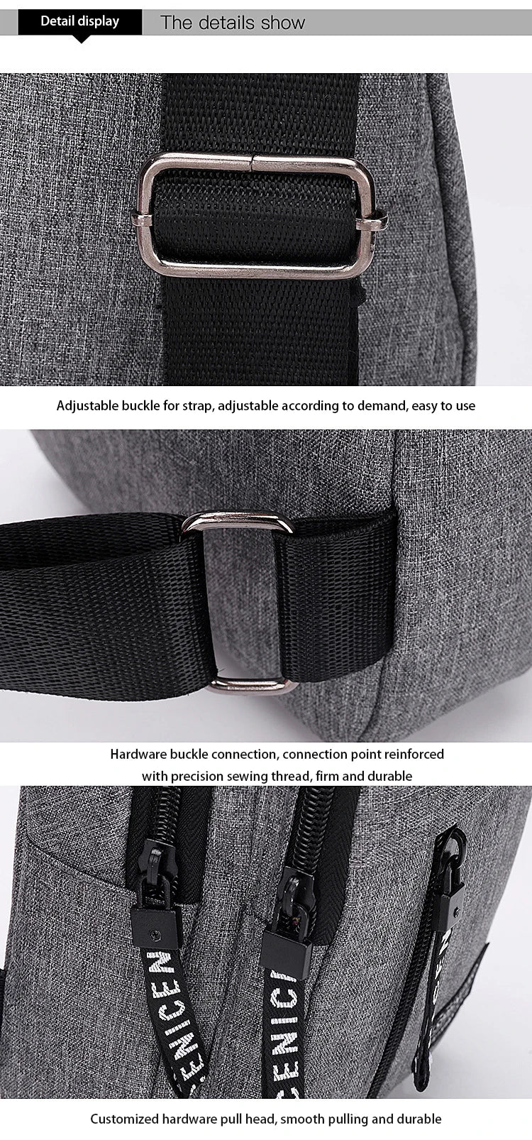 Travel Men's Handbags Multifunctional USB Chest Bag Designer Messenger Crossbody Bags Water-Proof Shoulder Bag Sports Back Pack