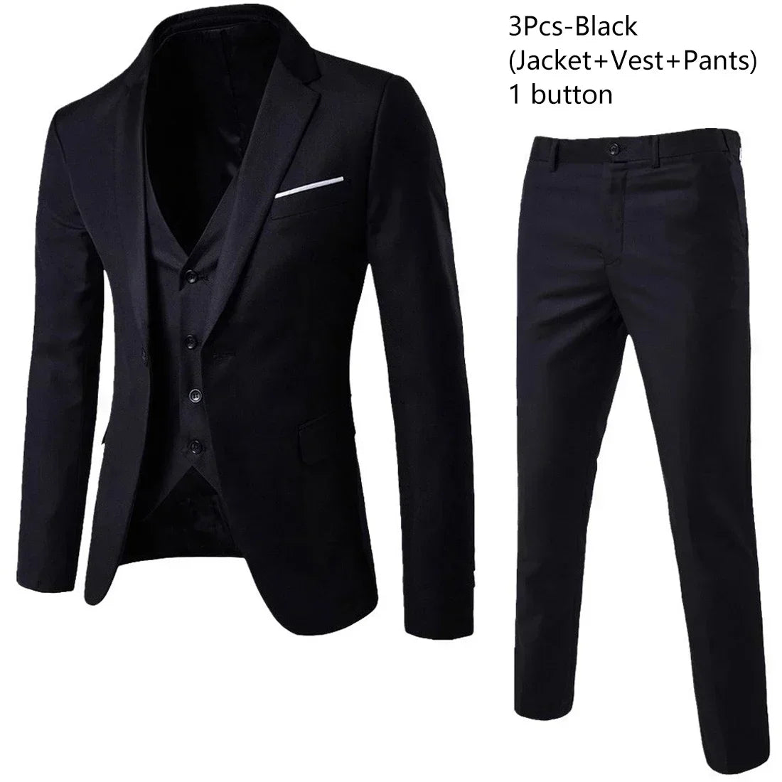 Suits For Men 3 Pieces Set Elegant Wedding  Fashion Classic Full Jackets Vest Pants Blazers Outfit 2026 Formal Costume