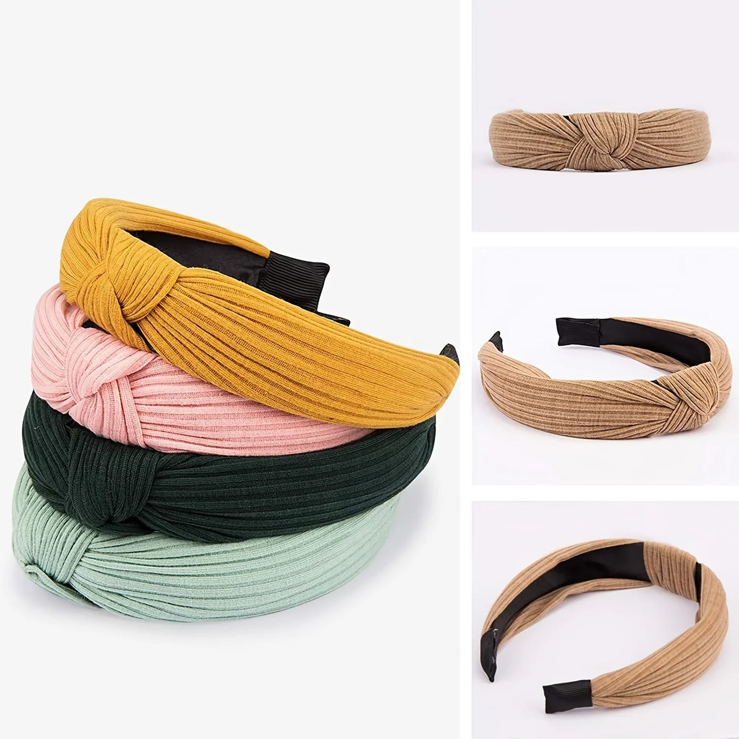 8-piece women's multicolor striped top knot headband Wash Makeup Go Out Hair for women hair accessories Birthday gift date