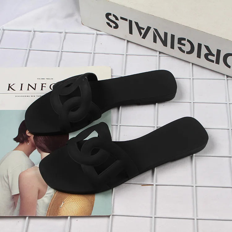 Woman Flat Slippers Candy Color Sandals