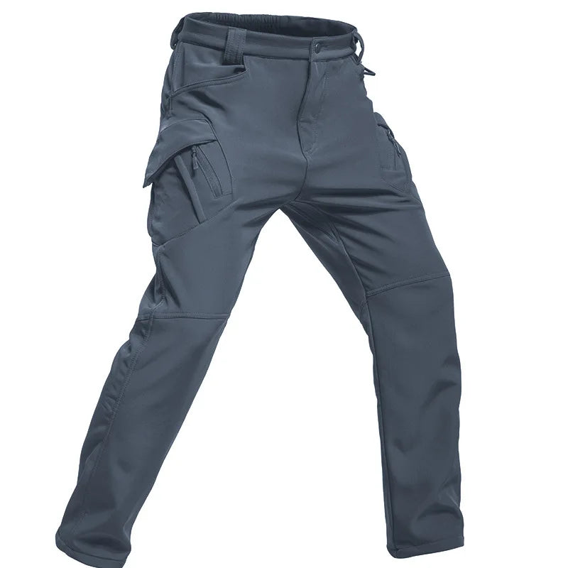 Men's Fleece Lined Winter Warm Tactical Pants Waterproof Hiking Casual Thermal Work Cargo Pants Insulated Skiing Outdoor Sports