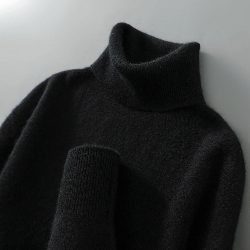100% wool high neck sweater with pullover for men