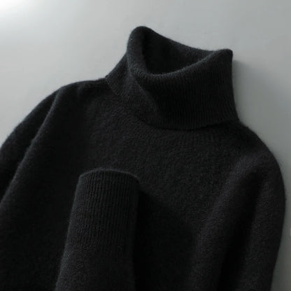 100% wool high neck sweater with pullover for men