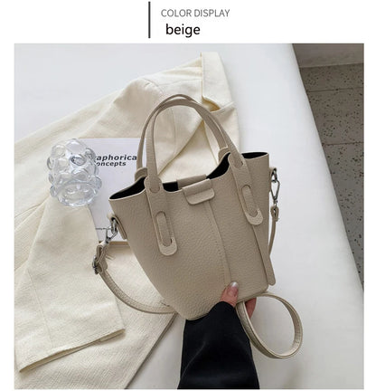 Bucket Handbags Women 2026 New Large Capacity Shoulder Crossbody Bags Luxury Designer Ladies Texture Leatrher Tote Bags