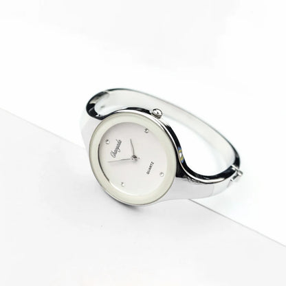 Minimalist Women Cuff Watch Fashion Casual Round Lady Women Bracelet Girls Watches Gold Stainless Steel Quartz Watch Reloj Mujer