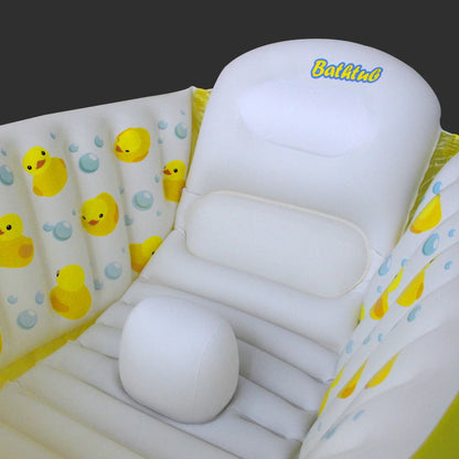 Inflatable Bathtub Pool for Sitting up, Blow up Portable Non-slip Baby Toddler Bathtub for Kids