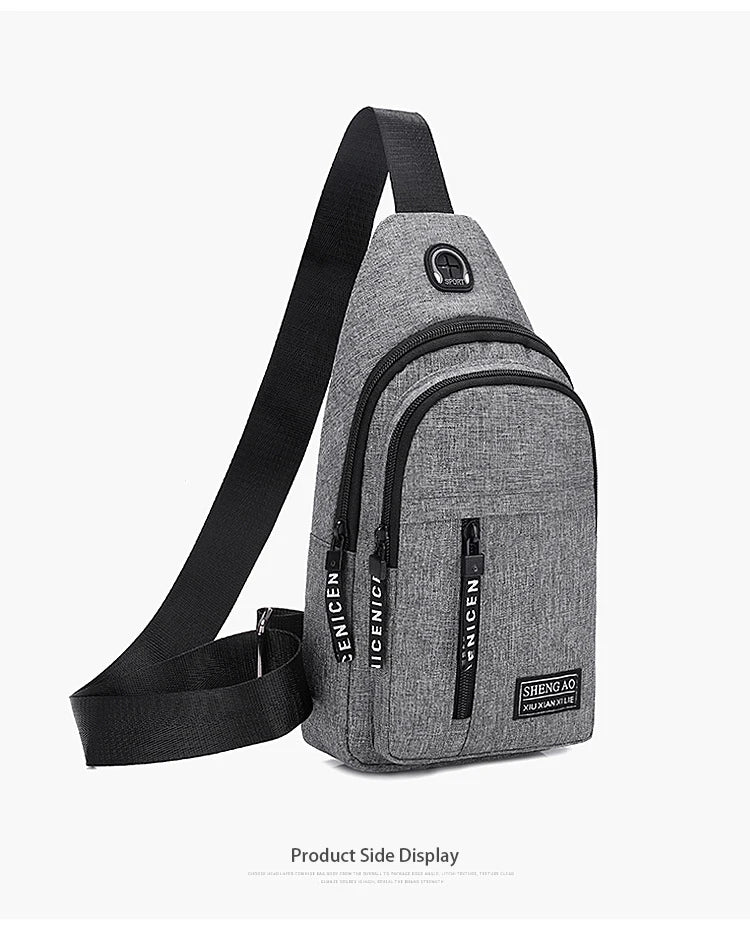 Travel Men's Handbags Multifunctional USB Chest Bag Designer Messenger Crossbody Bags Water-Proof Shoulder Bag Sports Back Pack