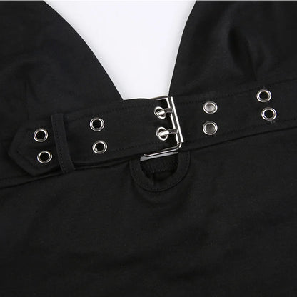 y2k Bandage Crop Top Black Backless  Top Lace Up Cute Party Beach Summer Sweats Women Retro Basic Mini Vest Punk