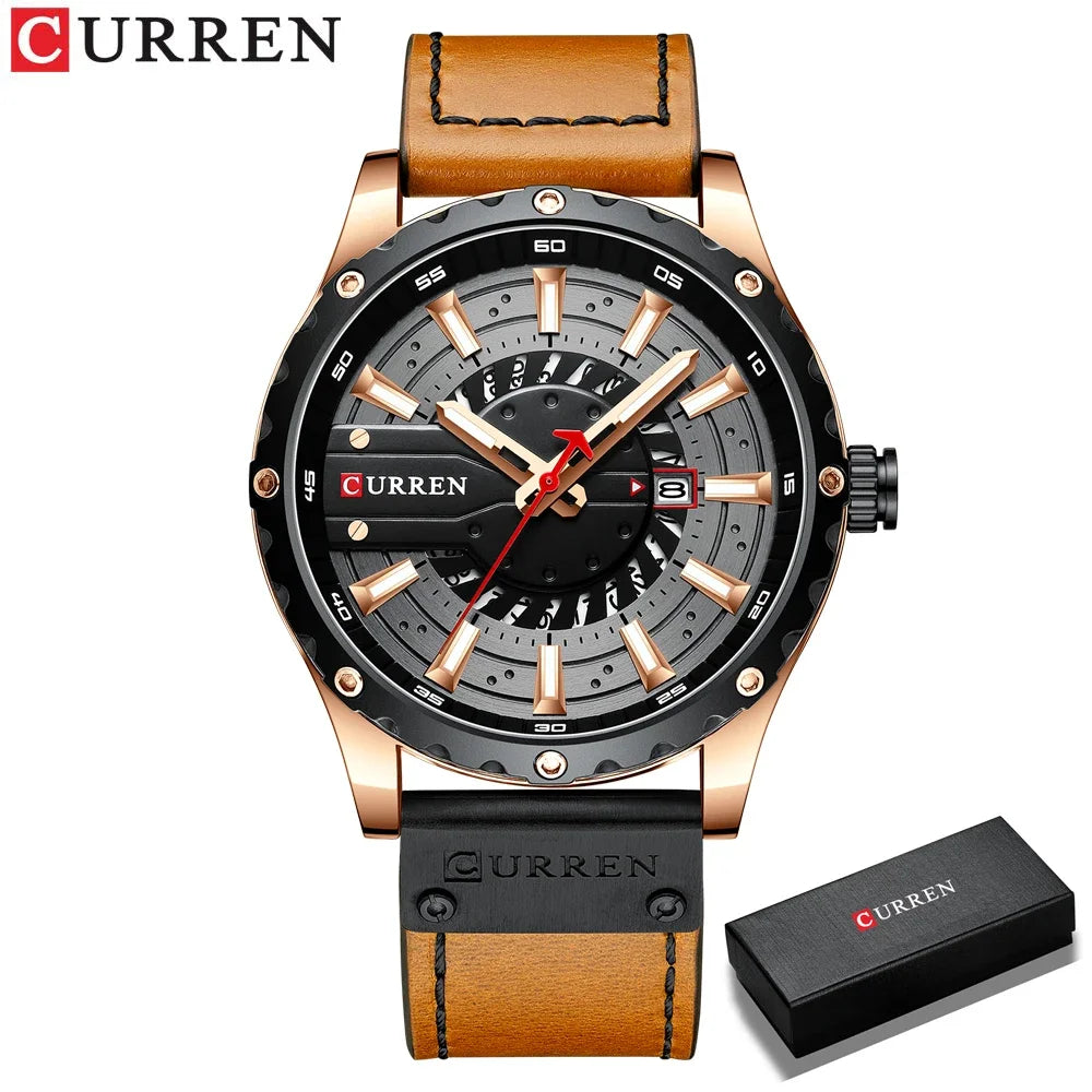 CURREN Brand Quartz Watch Men New Fashion Waterproof Casual Business Military Men Watch Auto Date Watches Relogio Masculino