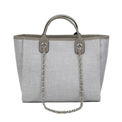 Women Tote Bags Fashion Canvas Large Capacity Handbag Casual Chains Shoulder Bags Ladies Big Messenger Bag Shopping Bag