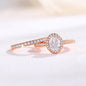 Huitan Gold Color/Rose Gold Color 2Pcs Set Wedding Rings for Women Luxury Cubic Zirconia Engagement Party Female Trendy Jewelry