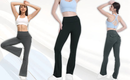 Women's High Waist Flare Yoga Pants – Tummy Control Bootcut Leggings