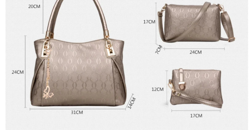 Women's Handbag 3-piece Set Women's Shoulder Bag Fashion Purse Vintage Leather Bag Large Capacity Handbag Inclined Shoulder Bag