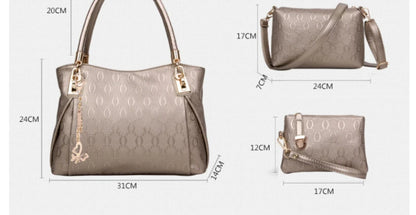 Women's Handbag 3-piece Set Women's Shoulder Bag Fashion Purse Vintage Leather Bag Large Capacity Handbag Inclined Shoulder Bag