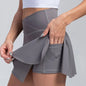 Women Pleated Tennis Skirt With Pockets Shorts Athletic Skirts Crossover Breathable Athletic Golf Skorts Workout Sports Skirts