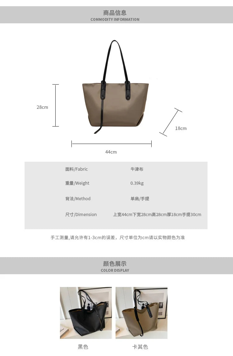 Women Handbags large Capacity Tassels Female Shoulder Bags Soft Oxford Travel big Totes new ladies Hand Bag black
