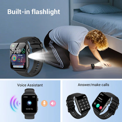 Blackview 2025 R30 Max Smartwatch with Flashlight 1.91'' TFT Screen Health Monitoring Bluetooth Call Watches for Men Women Gifts