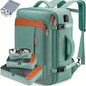 Mochila de viaje con puerto de carga USB, múltiples bolsas organizadoras y compartimento para zapatos, mochila de equipaje de gr