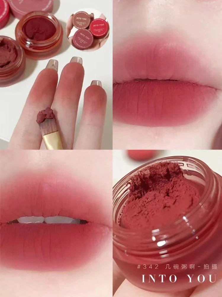 Into You Canned Lip Mud Matte Velvet Whitening Long lasting Lipstick Frost Lip Glaze Natural Bare Color