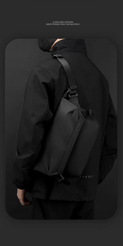 New Versatile Work Suit Shoulder Bag Men's Casual Single Crossbody Backpack Trendy Small Square Chest Bags Мужская сумка Bolsas